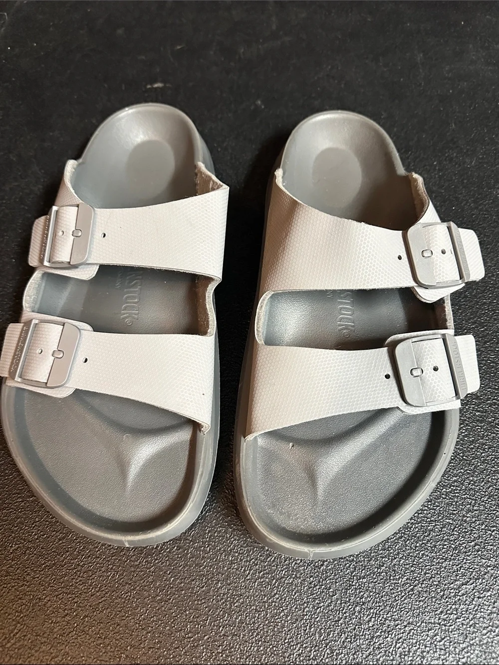 Birkenstock Men’s Two-Buckle Slide waterproof Sandals in White and Gray 43